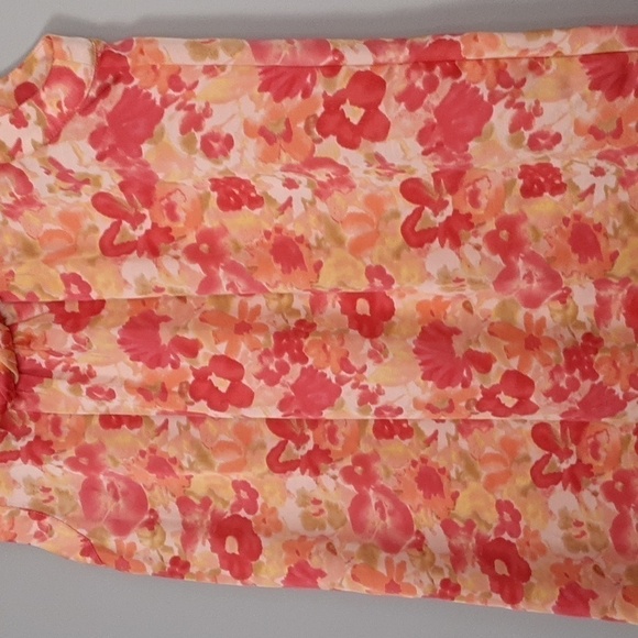 Talbots Cowl Neck Orange Spring Summer Sleeveless Floral Print Dress - Picture 2 of 9